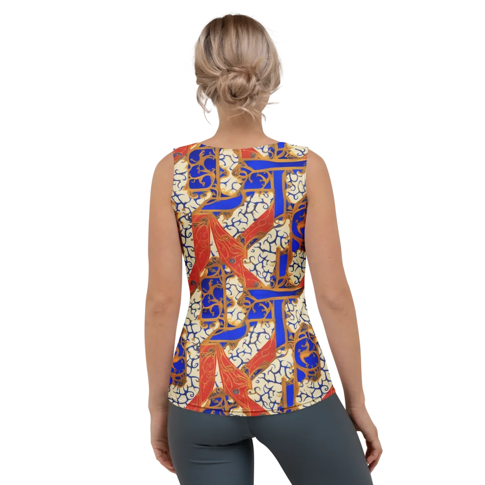 Cobalt Baroque on Women's Tank Top — Back