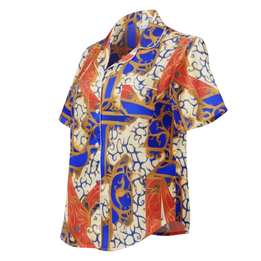 Cobalt Baroque on a Women's Short Sleeve Pajama Top