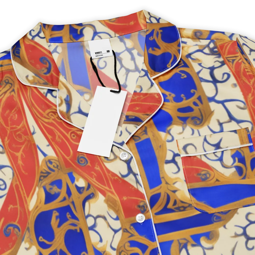 Cobalt Baroque on Women's Short Sleeve Pajama Top — Product details
