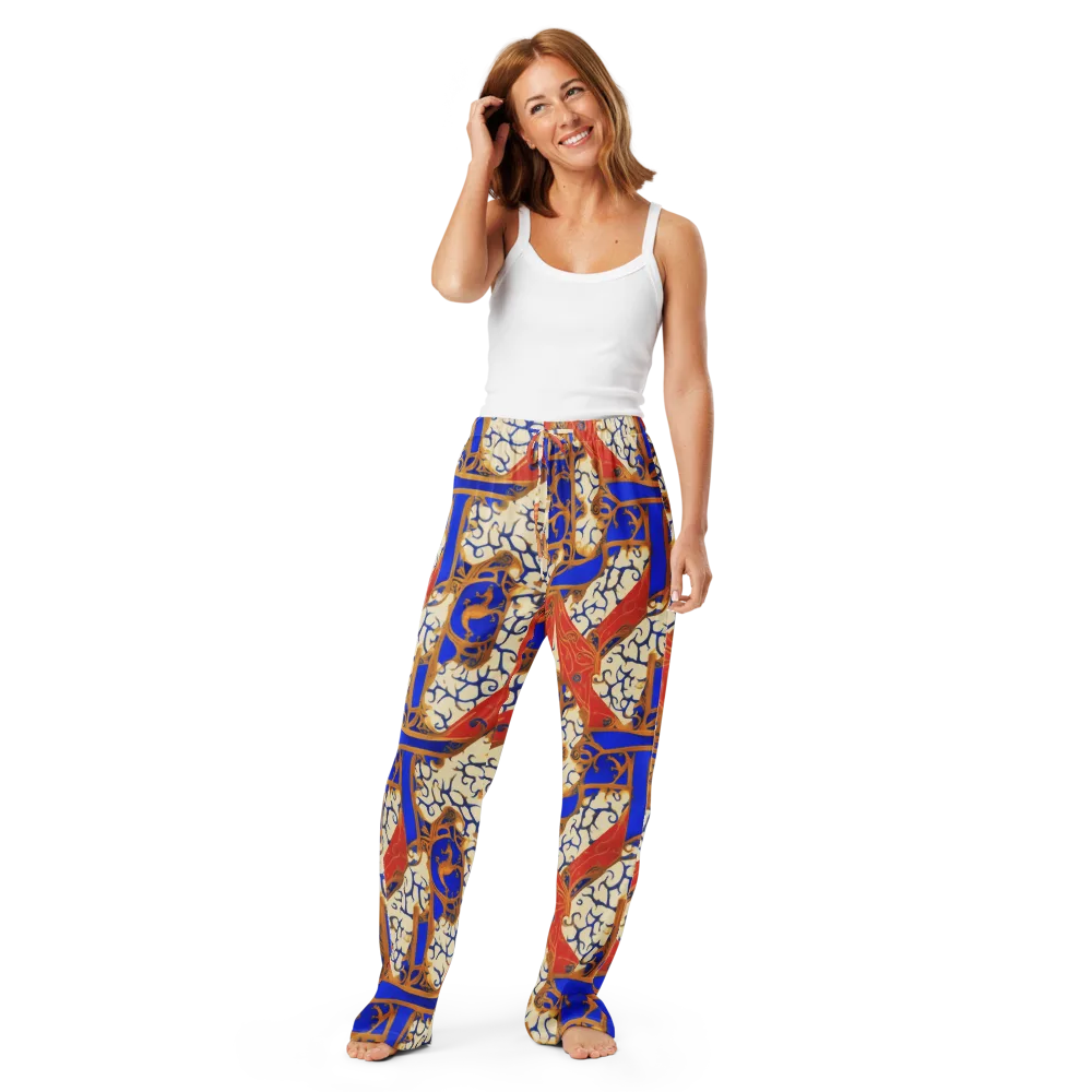 Cobalt Baroque on Women's Pajama Pants — Front