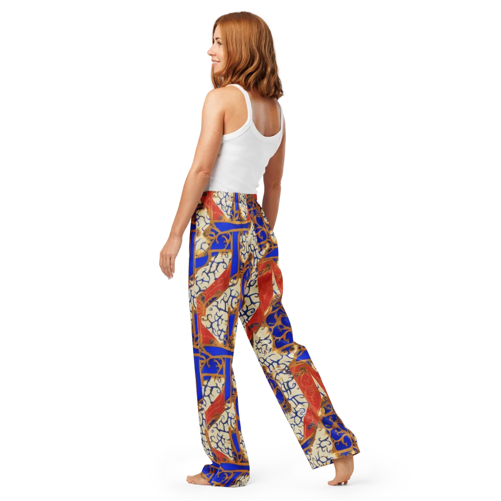 Cobalt Baroque on Women's Pajama Pants — Back