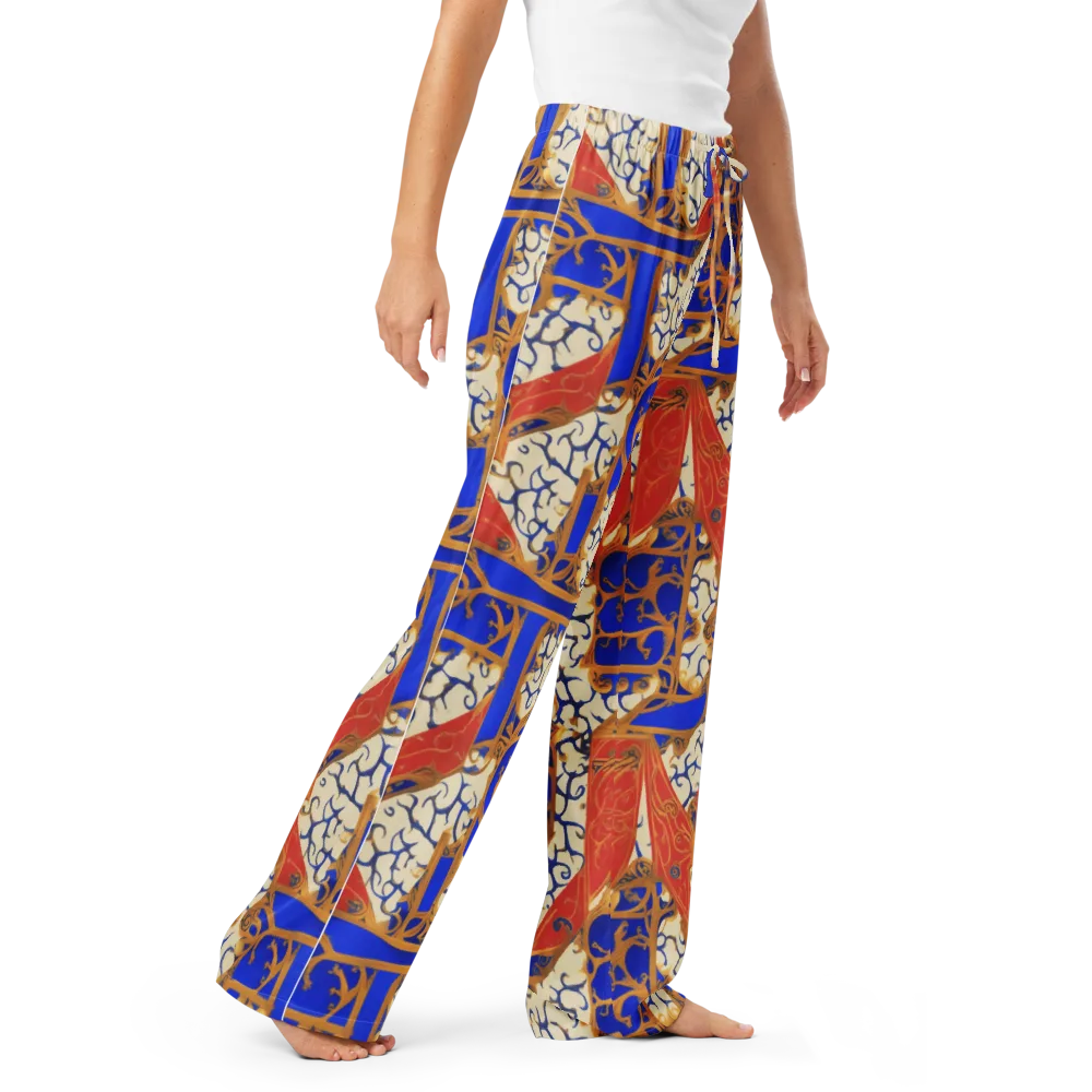 Cobalt Baroque on Women's Pajama Pants — Right Front