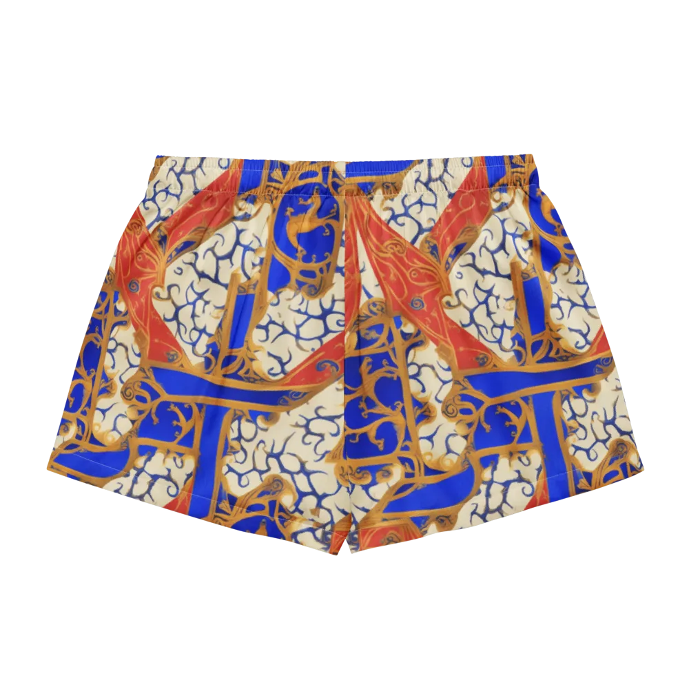 Cobalt Baroque on Women's Pajama Shorts — Back