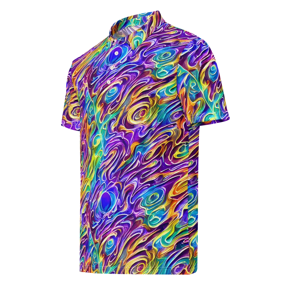 Chromatic Flame on Men's Slim Fit Polo Shirt — Left Front