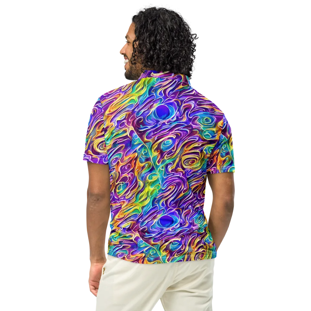 Chromatic Flame on Men's Slim Fit Polo Shirt — Back