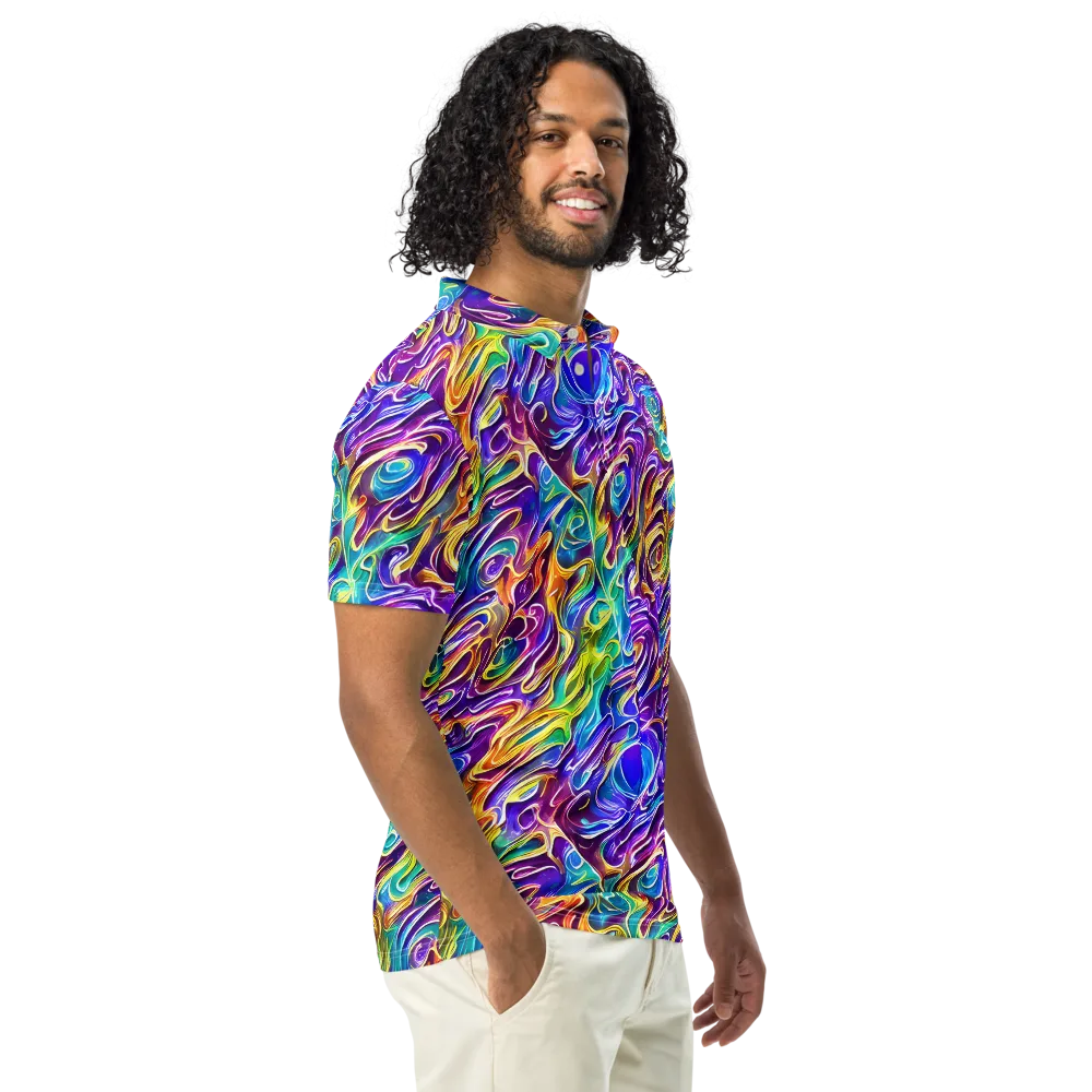 Chromatic Flame on Men's Slim Fit Polo Shirt — Right Front