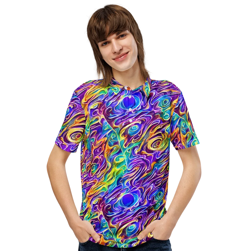 Chromatic Flame on Men's Slim Fit Polo Shirt — Front