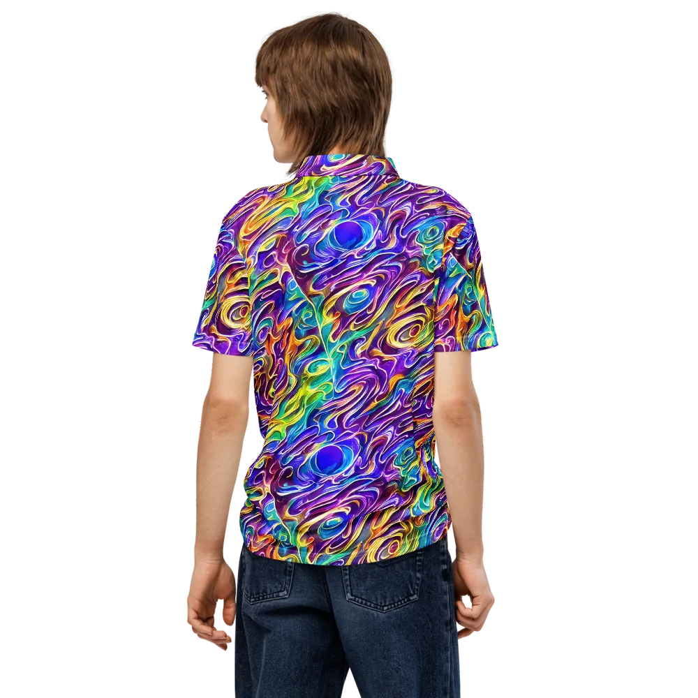 Chromatic Flame on Men's Slim Fit Polo Shirt — Back