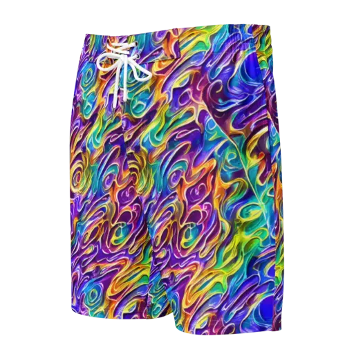 Chromatic Flame on a Men's Board Shorts