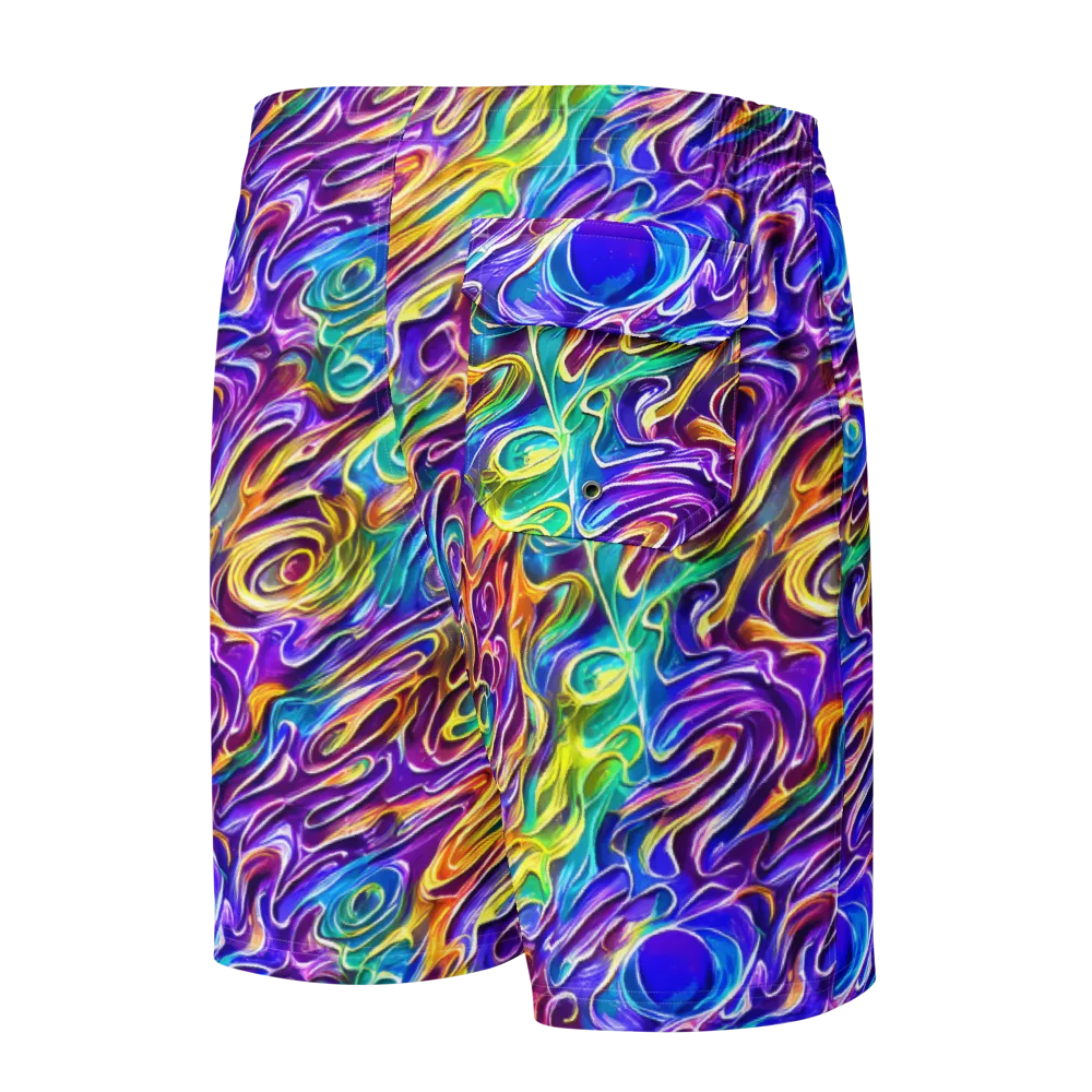 Chromatic Flame on Men's Board Shorts — Back