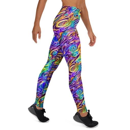 Chromatic Flame on a Yoga Leggings