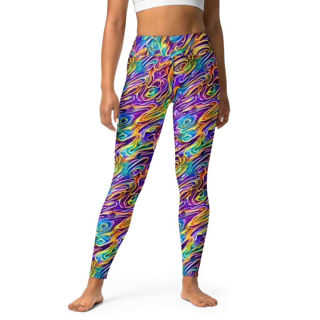 Chromatic Flame on Yoga Leggings — Front