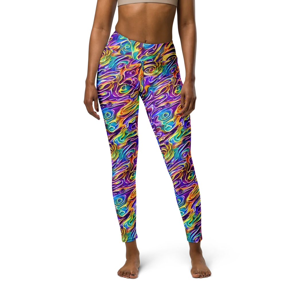Chromatic Flame on Yoga Leggings — Front