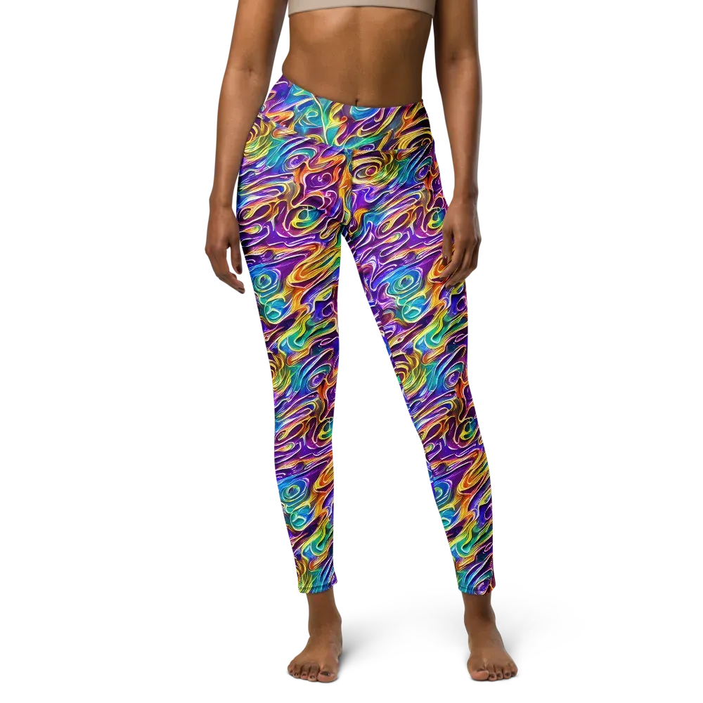 Chromatic Flame on Yoga Leggings — Front