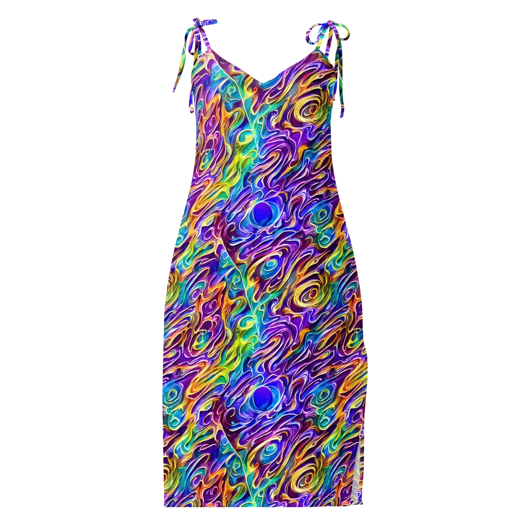 Chromatic Flame on Slip Dress — Front