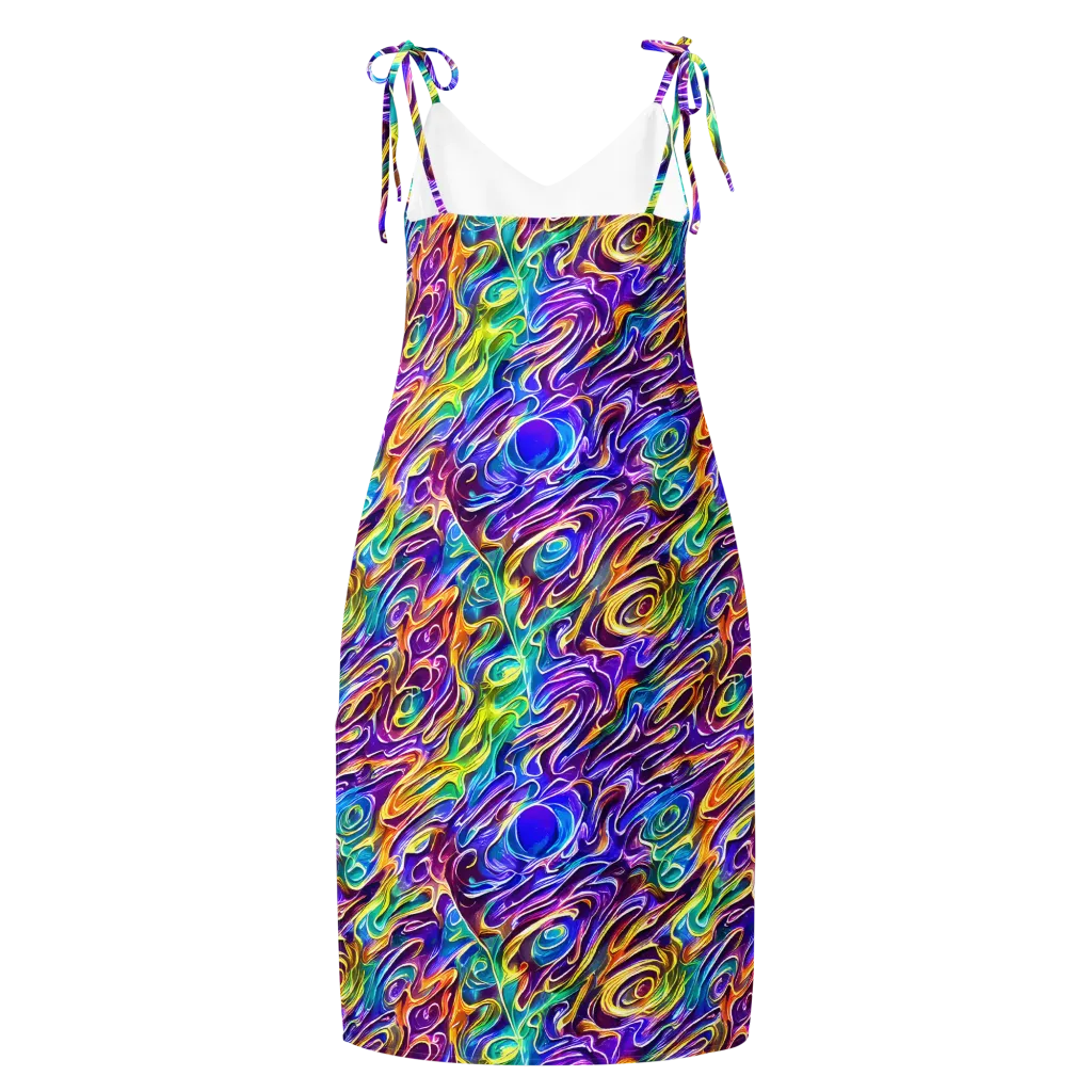 Chromatic Flame on Slip Dress — Back