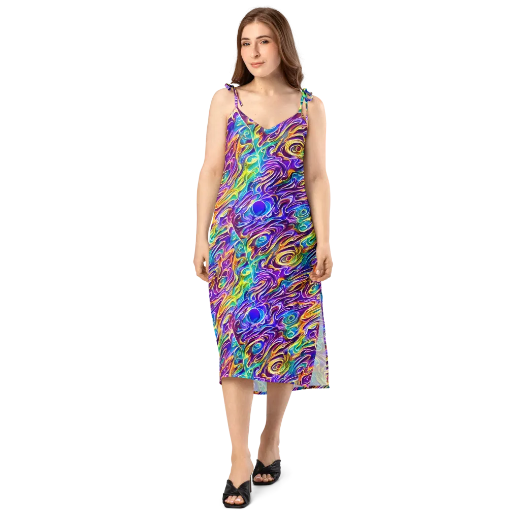 Chromatic Flame on Slip Dress — Front