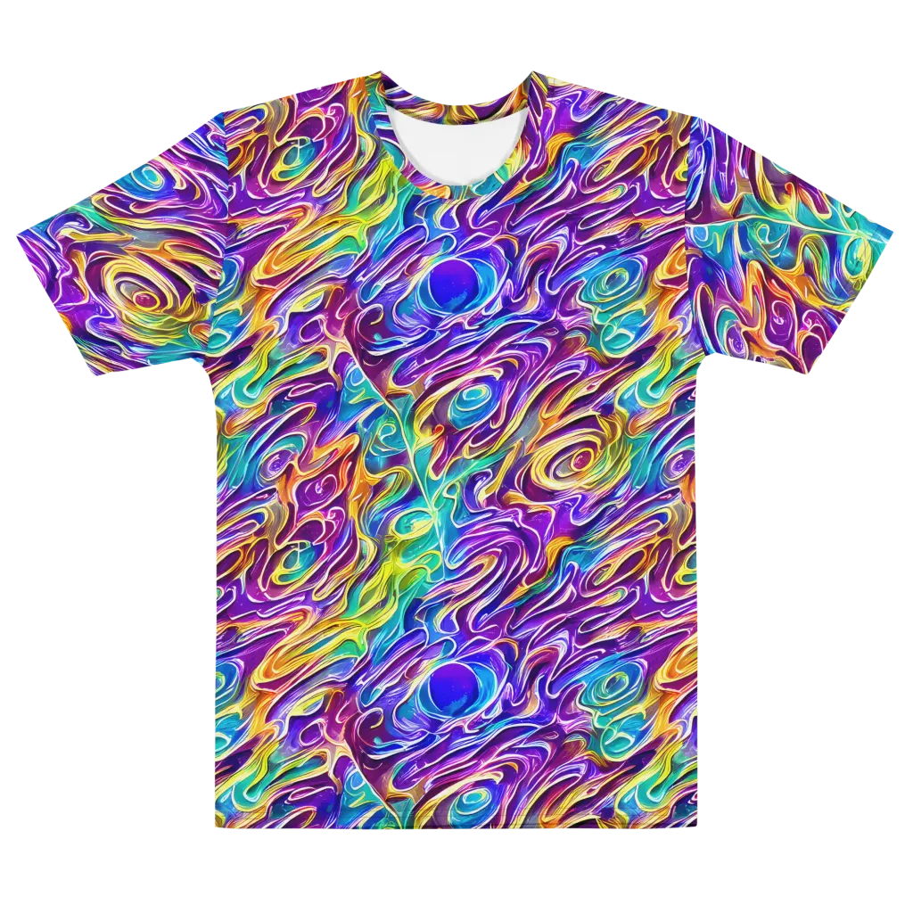 Chromatic Flame on Men's Cotton Crew Neck T-Shirt — Front
