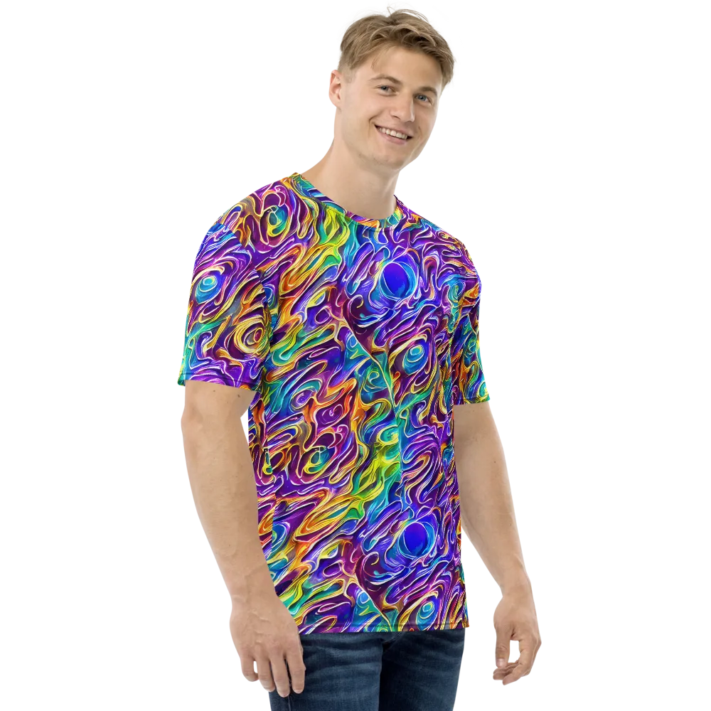 Chromatic Flame on Men's Crew Neck T-Shirt — Right