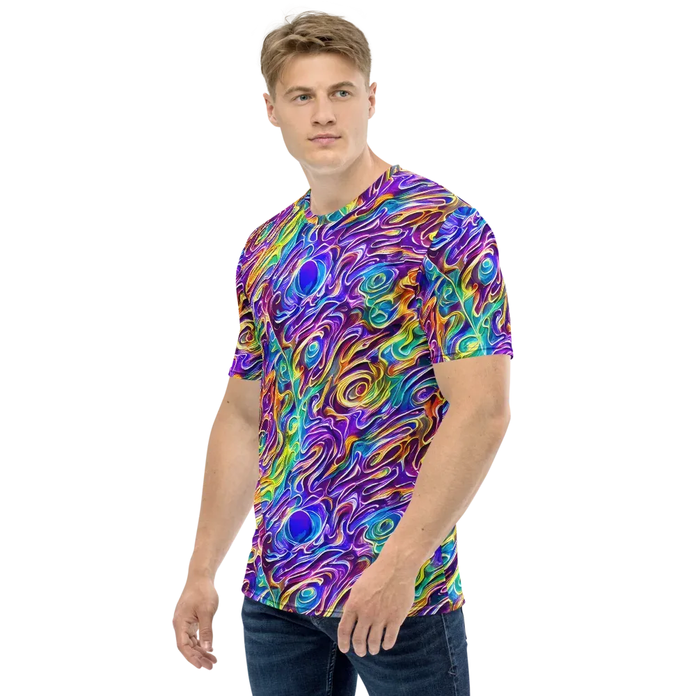 Chromatic Flame on Men's Crew Neck T-Shirt — Left