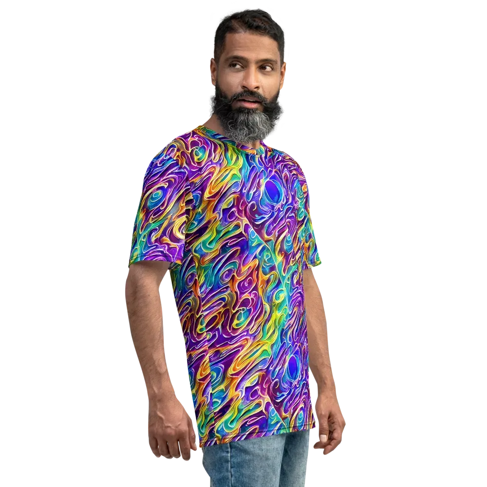 Chromatic Flame on Men's Crew Neck T-Shirt — Right