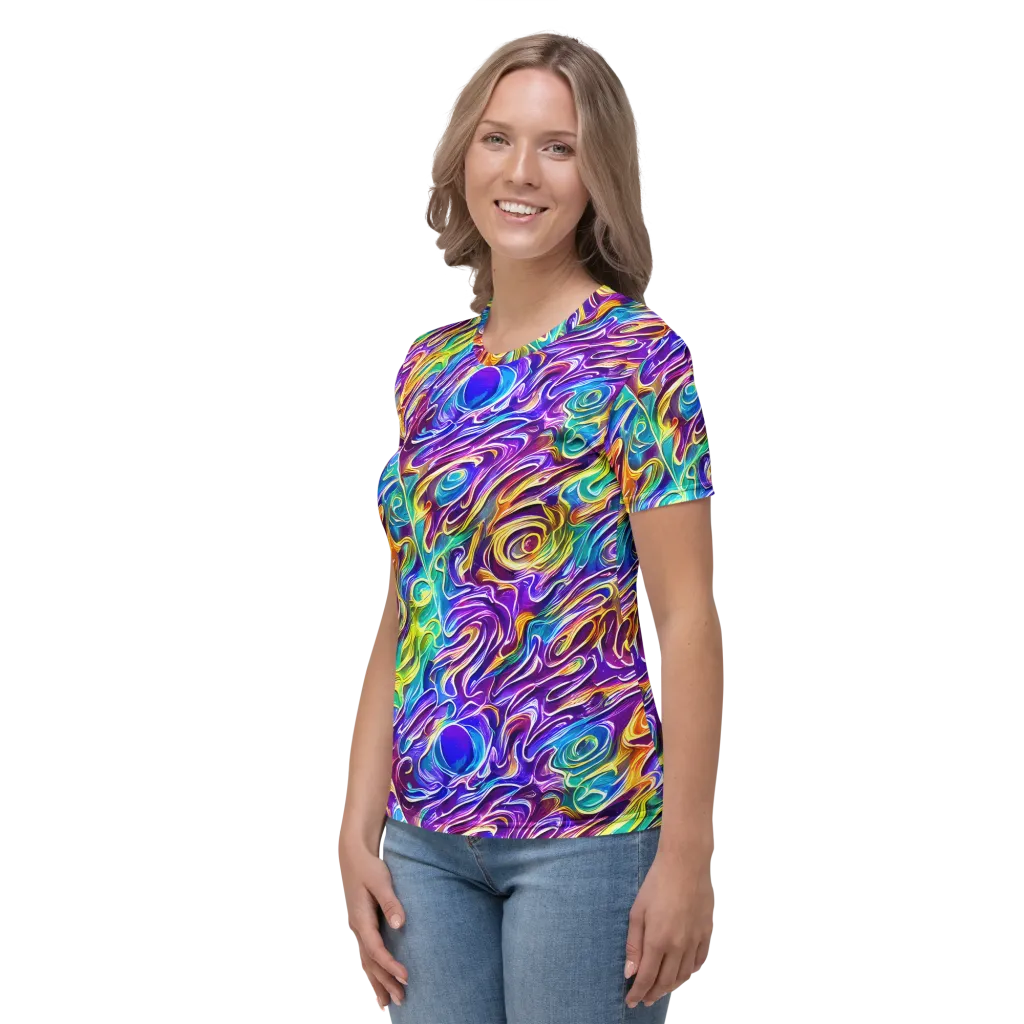 Chromatic Flame on Women's Crew Neck T-Shirt — Left