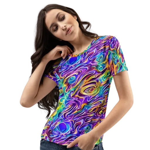 Chromatic Flame on a Women's Crew Neck T-Shirt