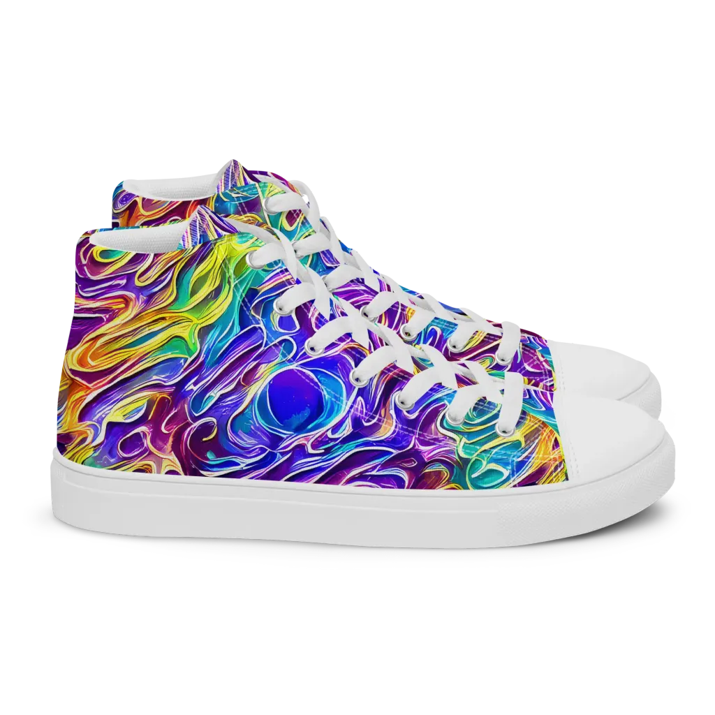 Chromatic Flame on Women's High Top Canvas Shoes — Right