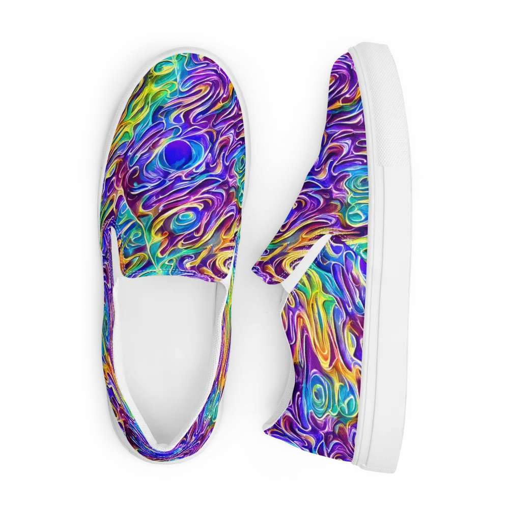 Chromatic Flame on Men's Slip-On Canvas Shoes — Front