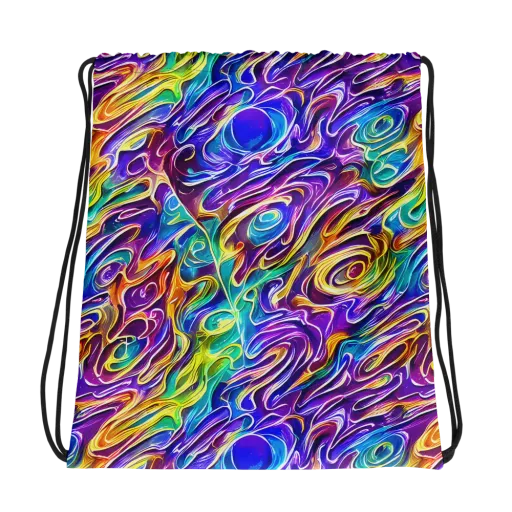 Chromatic Flame on a Drawstring Bag