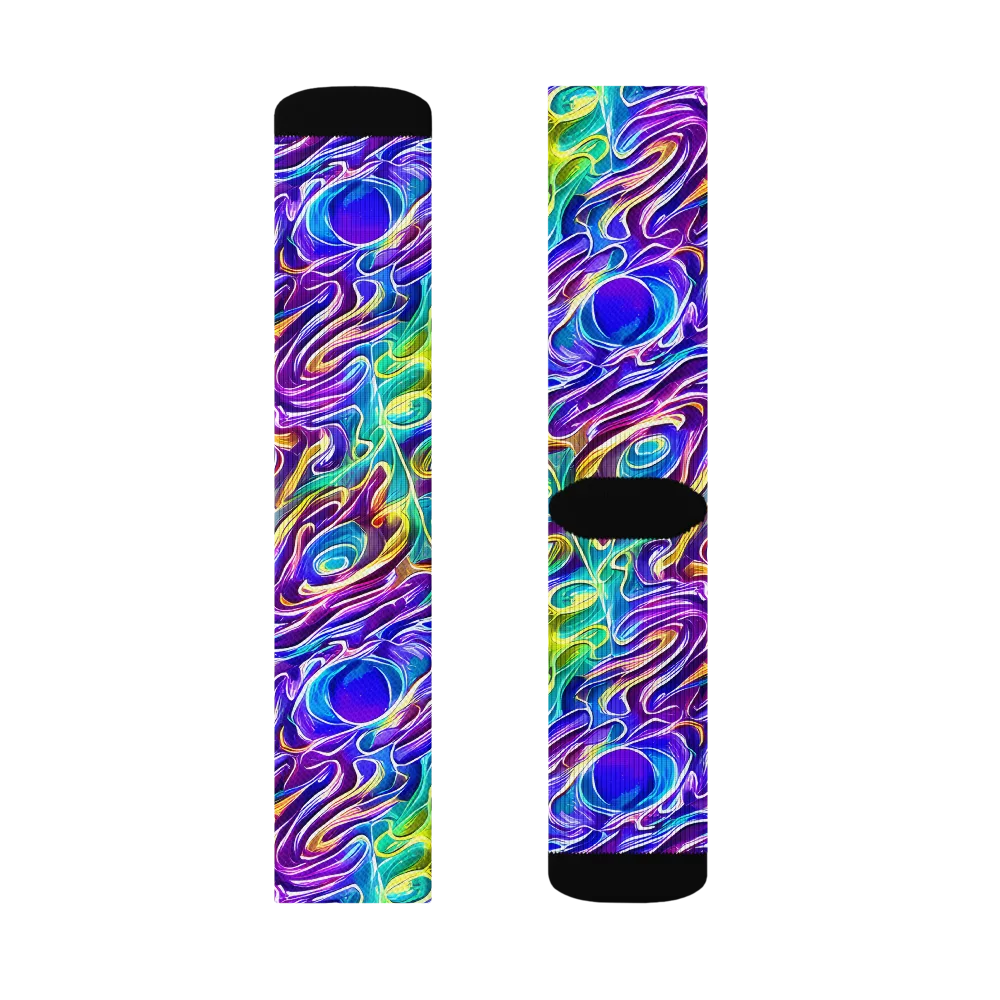 Chromatic Flame on Socks — Right Sock