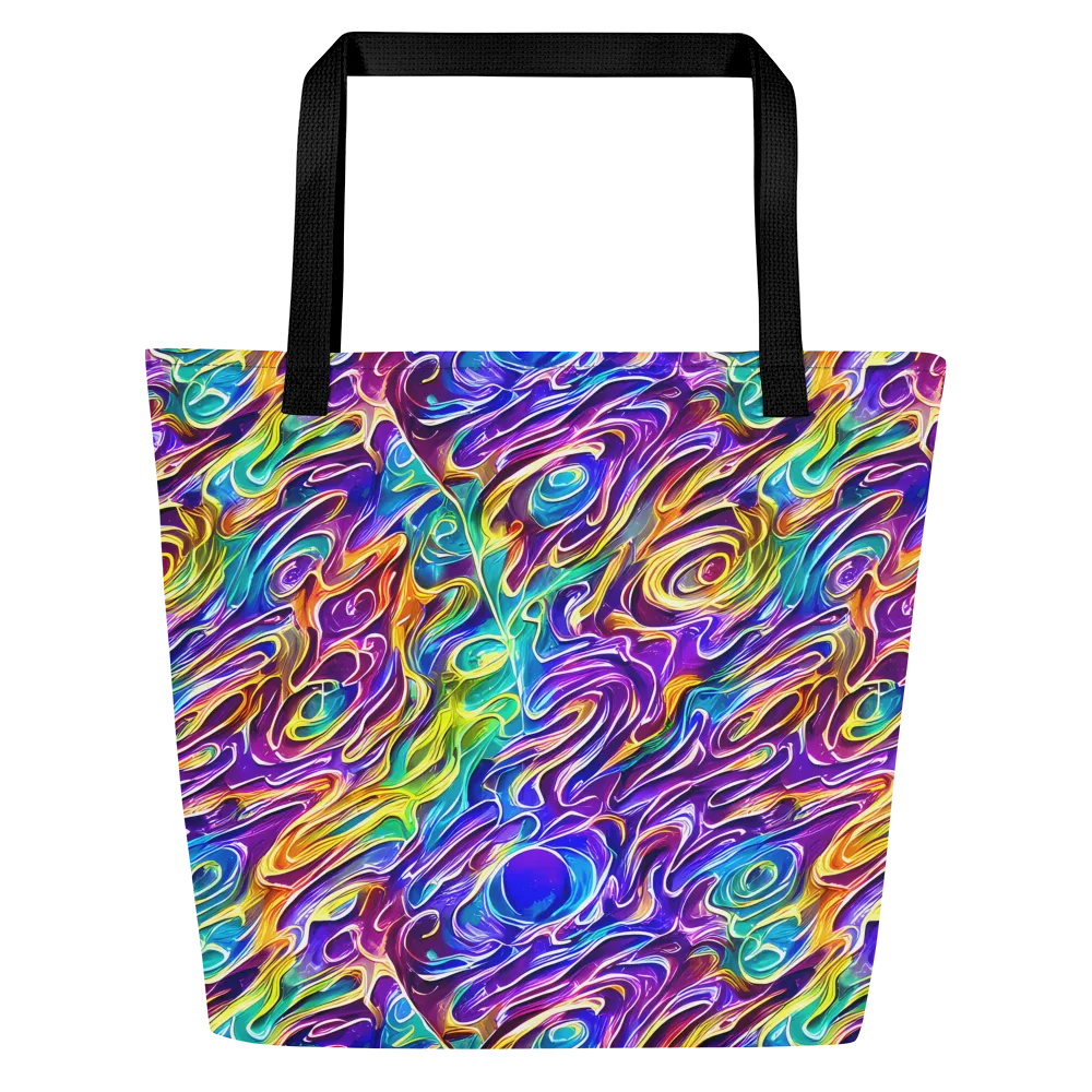 Chromatic Flame on Large Tote Bag W/ Pocket — Front
