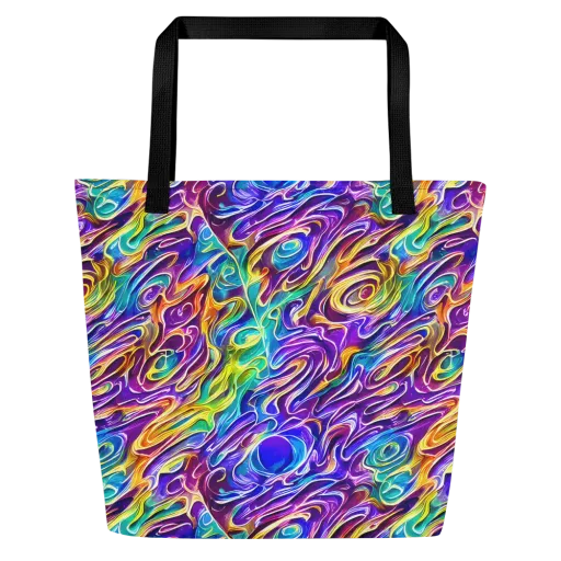 Chromatic Flame on a Large Tote Bag W/ Pocket