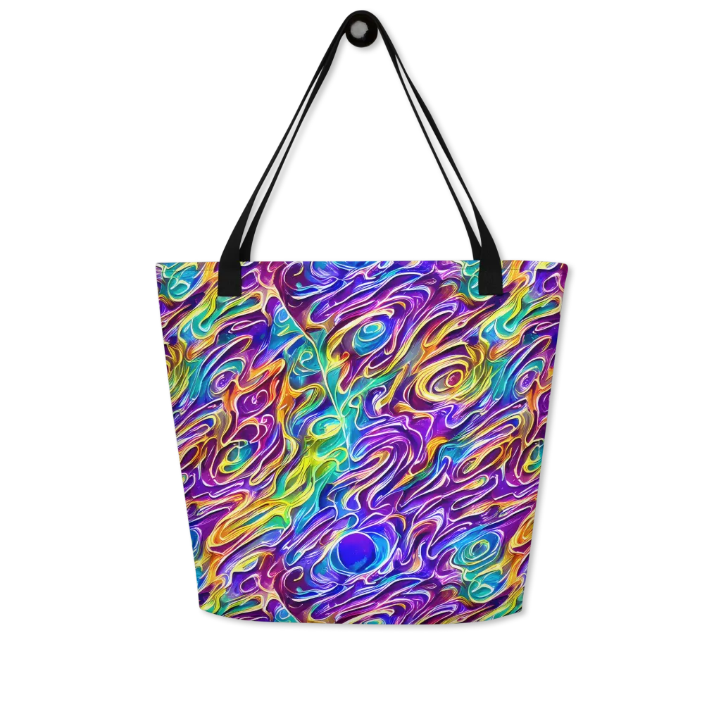 Chromatic Flame on Large Tote Bag W/ Pocket — Front