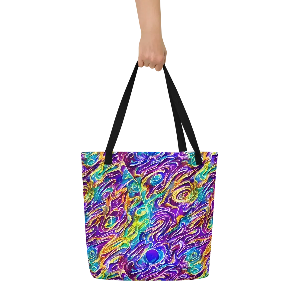 Chromatic Flame on Large Tote Bag W/ Pocket — Front