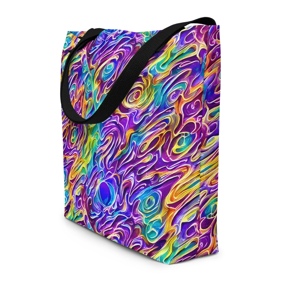 Chromatic Flame on Large Tote Bag W/ Pocket — Front