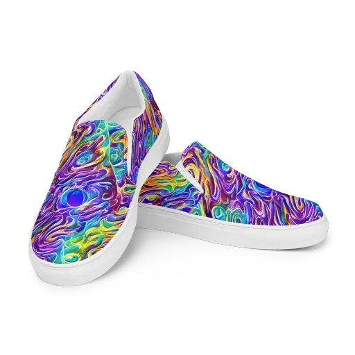 Chromatic Flame on a Women's Slip-On Canvas Shoes