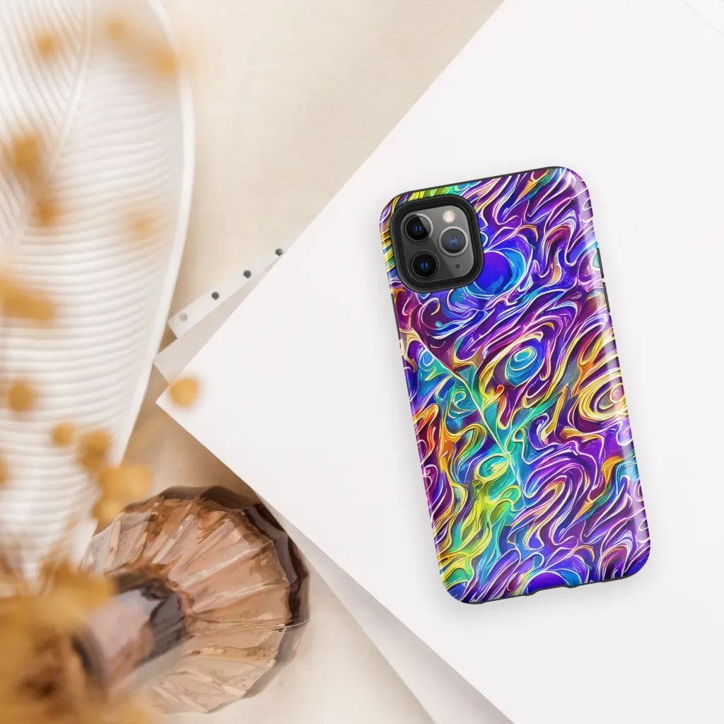 Chromatic Flame on Tough Case for iPhone® — Front