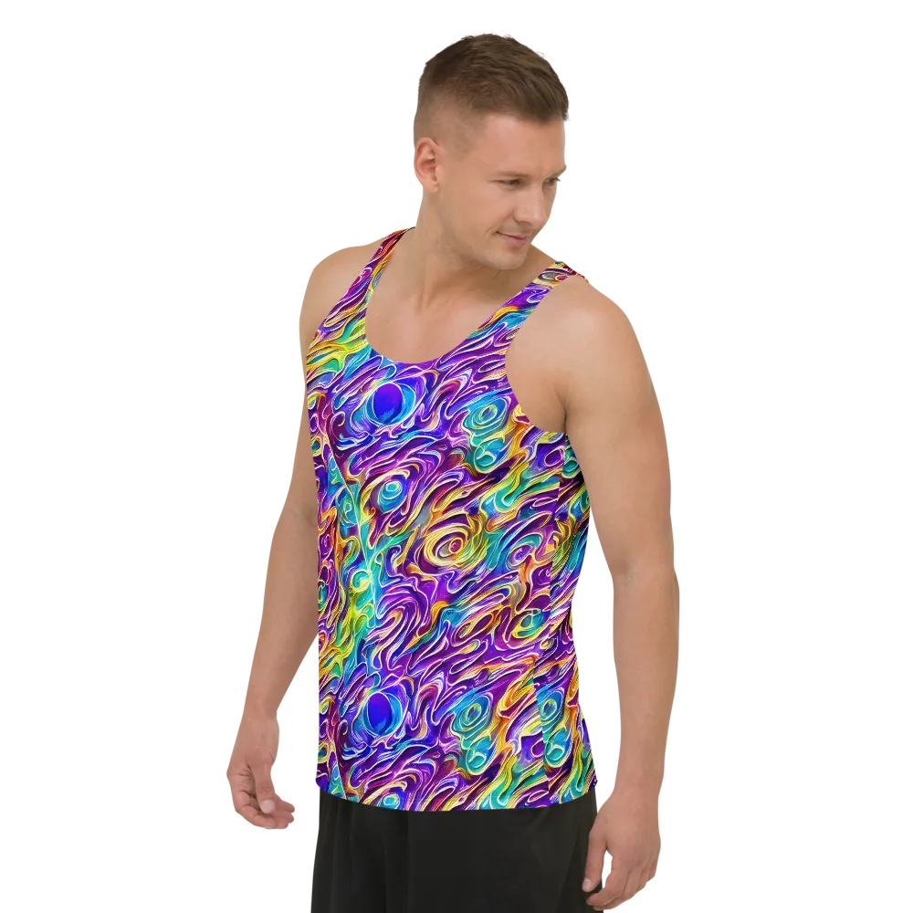Chromatic Flame on Men's Tank Top — Left Front