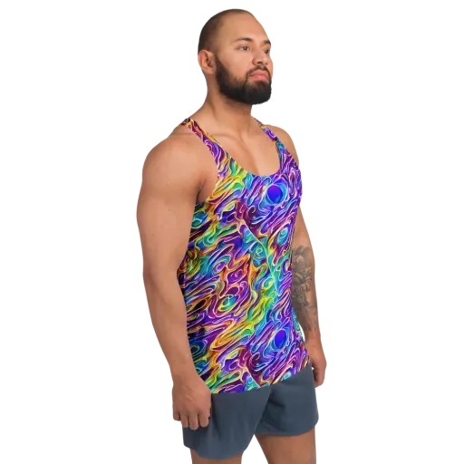 Chromatic Flame on a Men's Tank Top