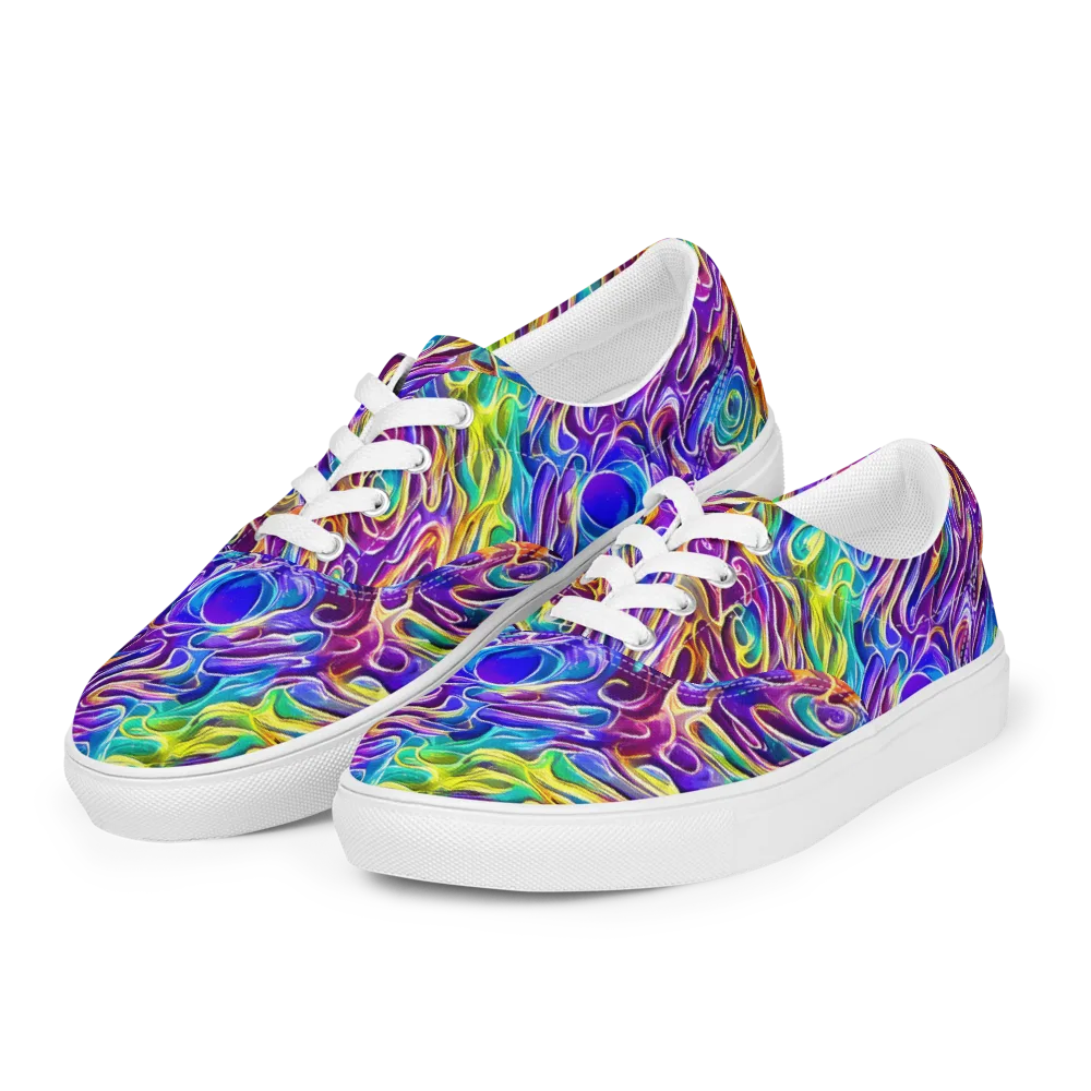 Chromatic Flame on Men's Lace-Up Canvas Shoes — Left Front