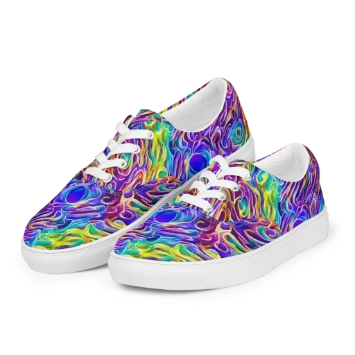 Chromatic Flame on a Men's Lace-Up Canvas Shoes