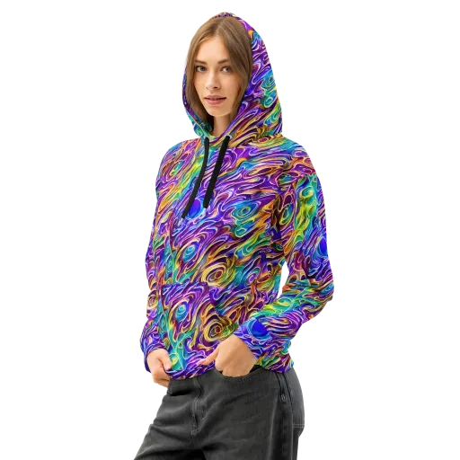 Chromatic Flame on a Cotton Hoodie