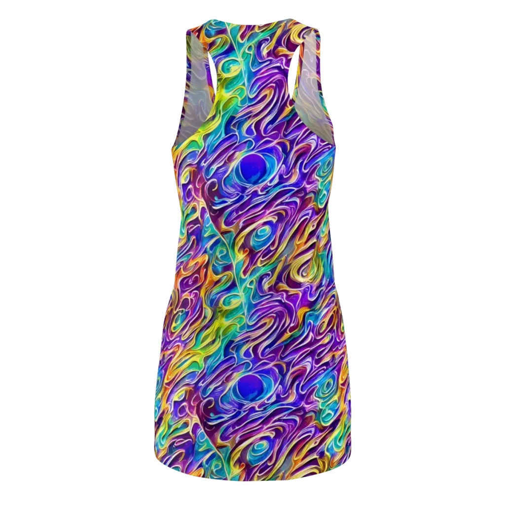 Chromatic Flame on Racerback Dress — Back