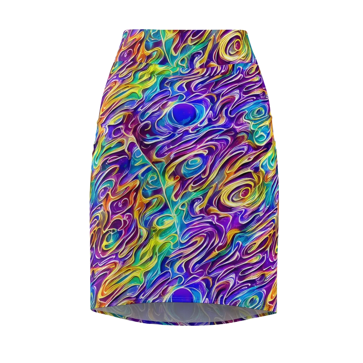 Chromatic Flame on Pencil Skirt — Front