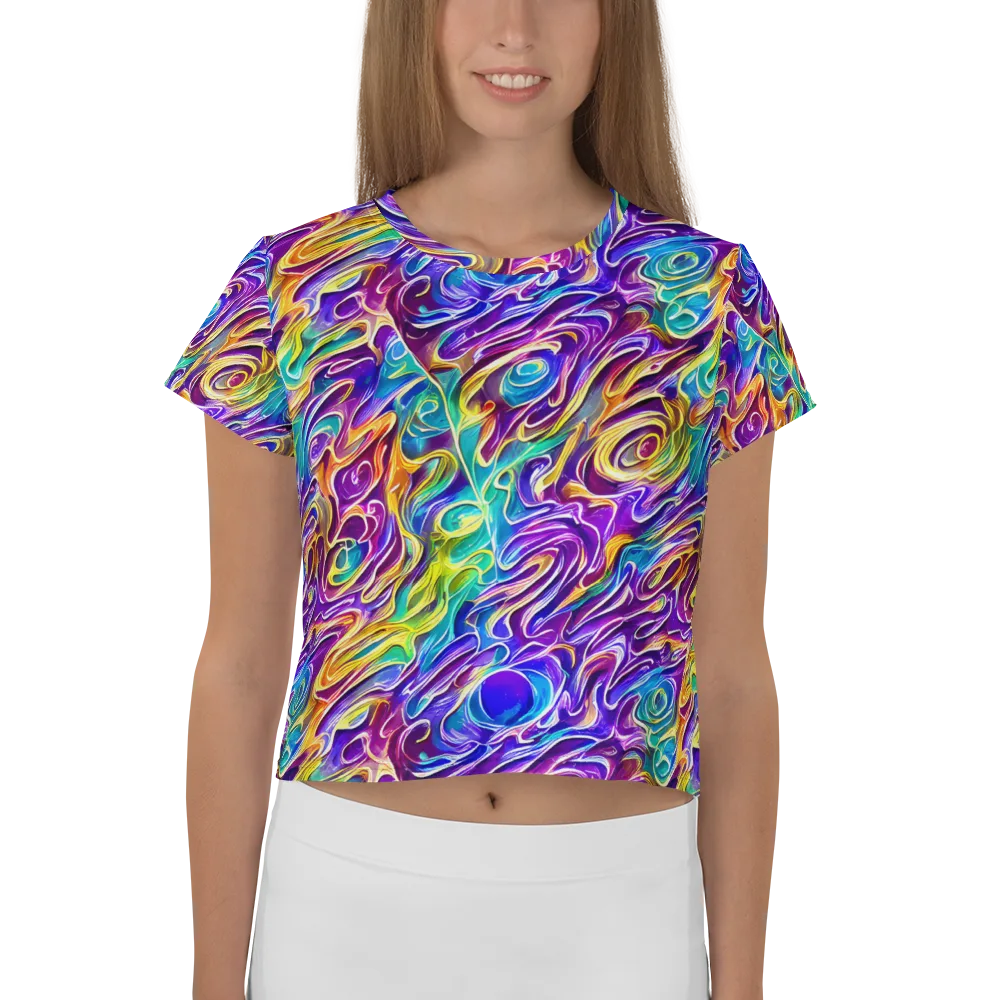 Chromatic Flame on Crop Tee — Front