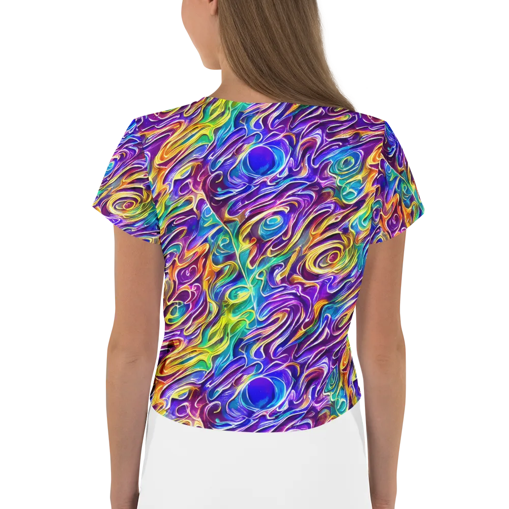 Chromatic Flame on Crop Tee — Back