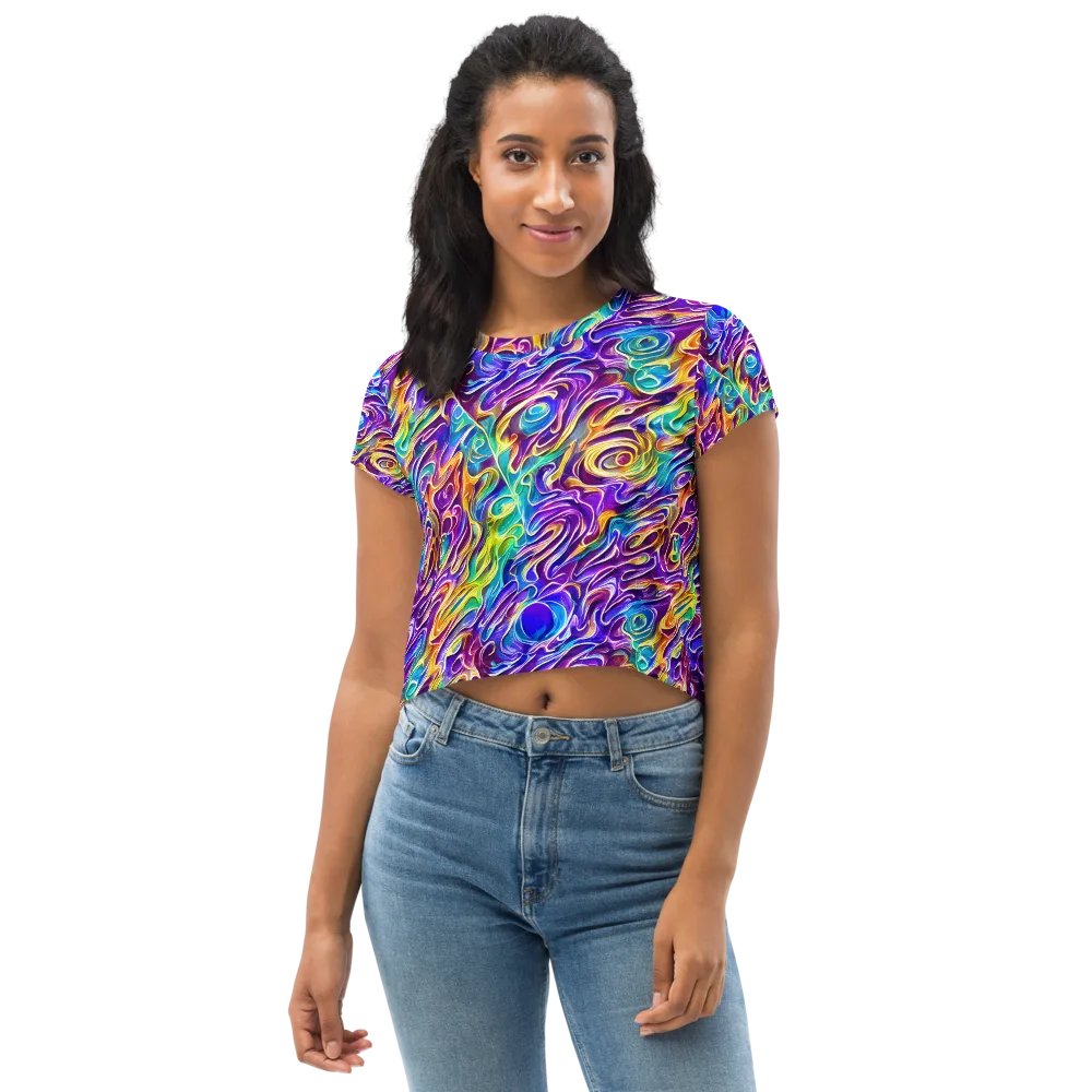 Chromatic Flame on Crop Tee — Front