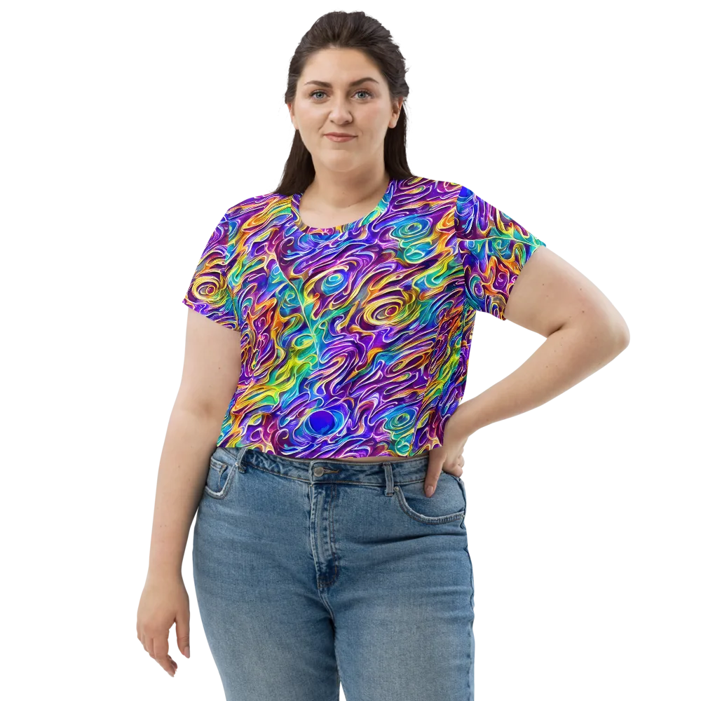 Chromatic Flame on Crop Tee — Front