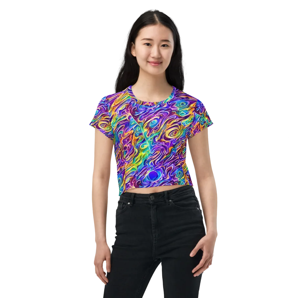 Chromatic Flame on Crop Tee — Front